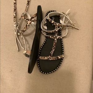 Studded Ankle Scrap Sandals